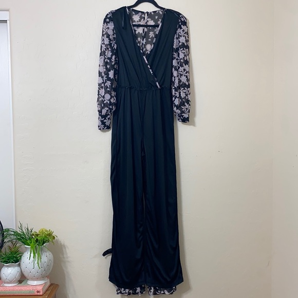 BCBG Floral Culotte Jumpsuit Long sleeve size small - Picture 11 of 16